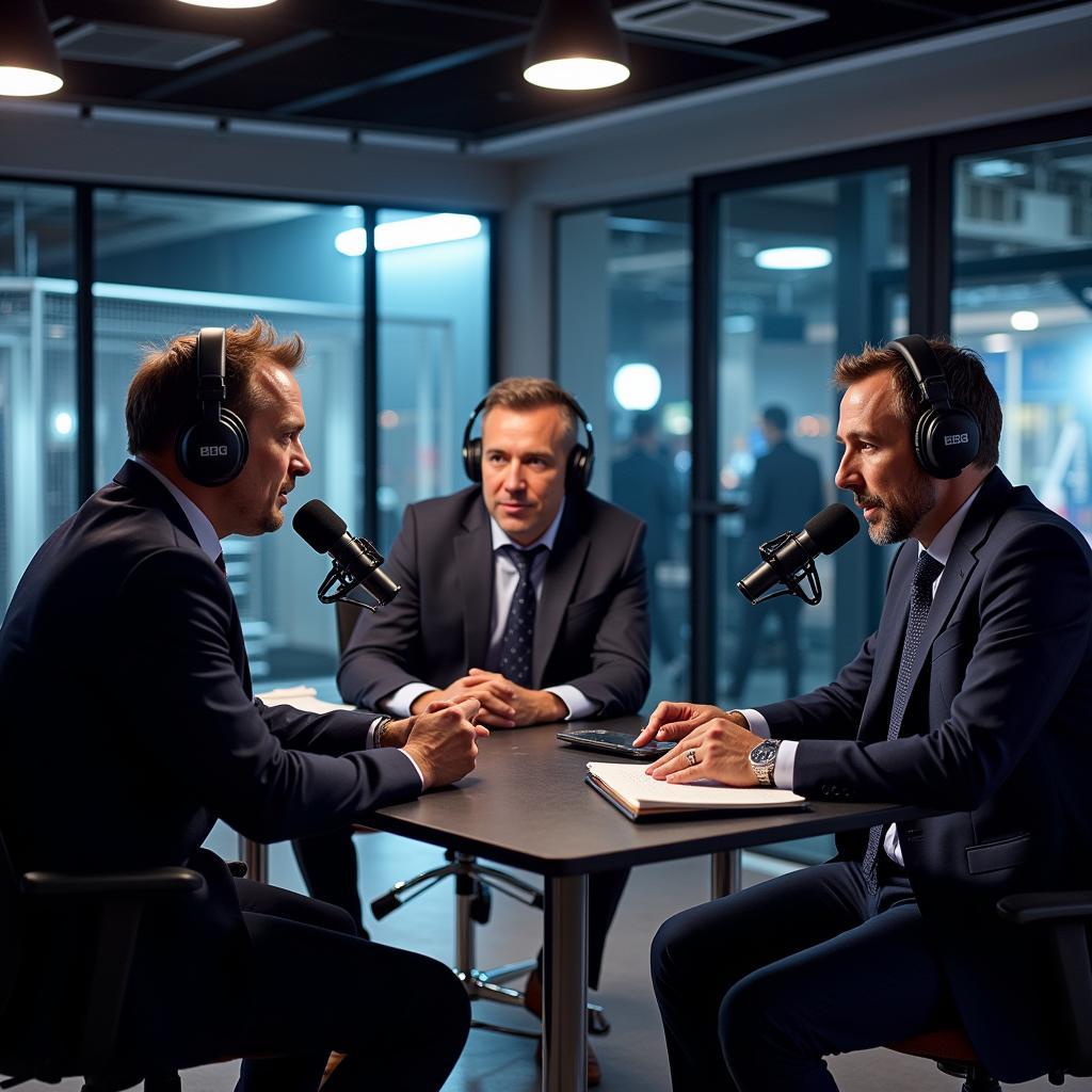 BBC Scotland Football Commentators in the Studio