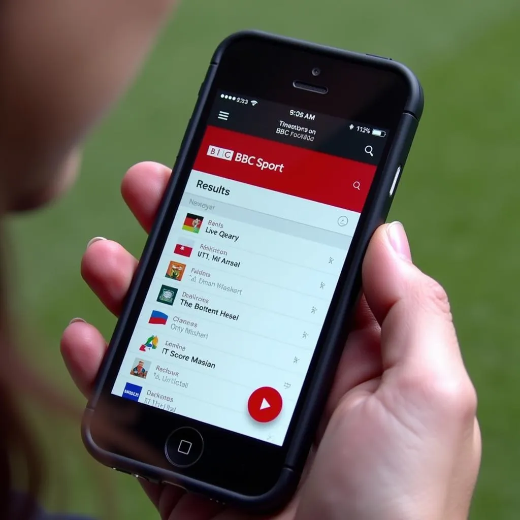 BBC Sport app with live football results