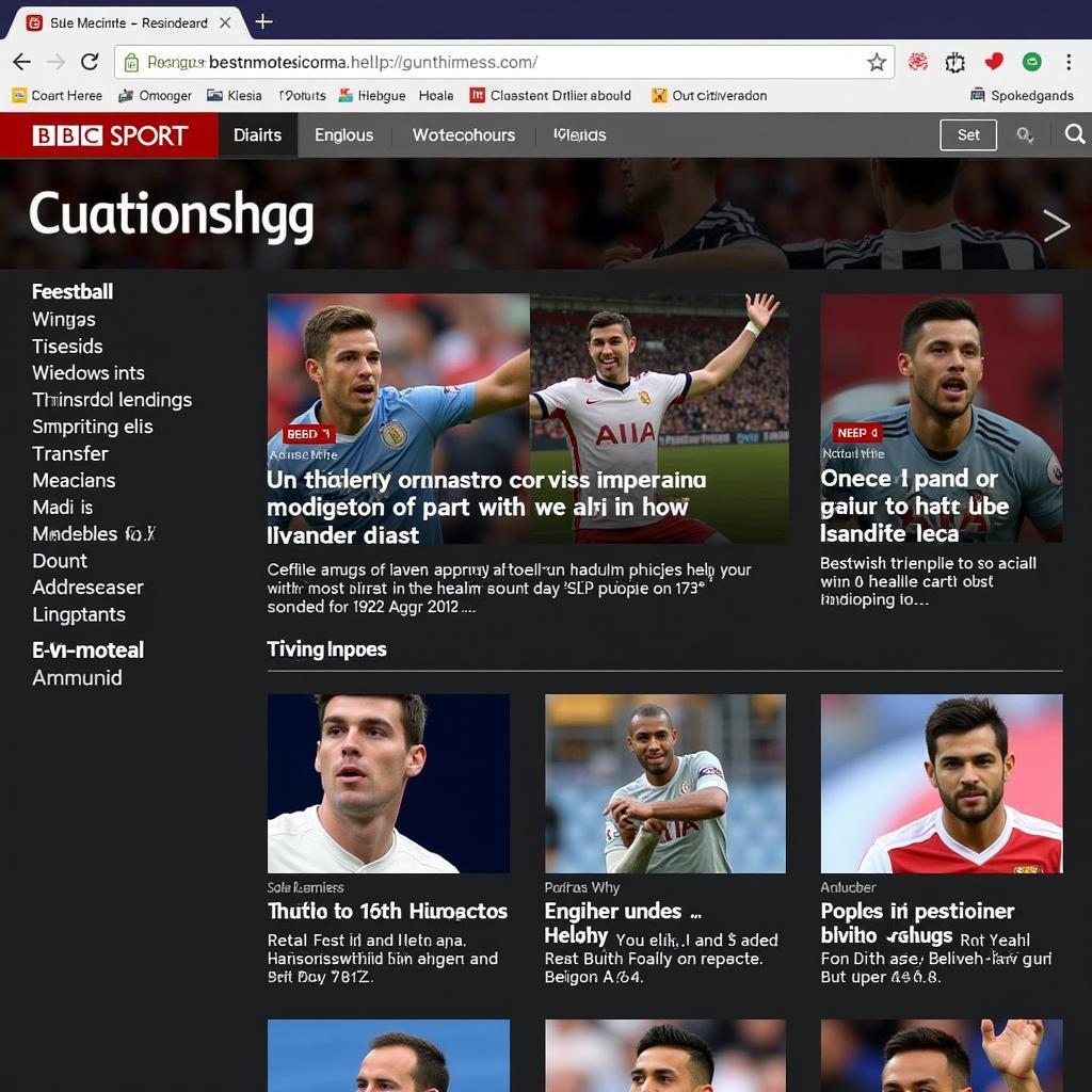 BBC Sport website section dedicated to football transfer news