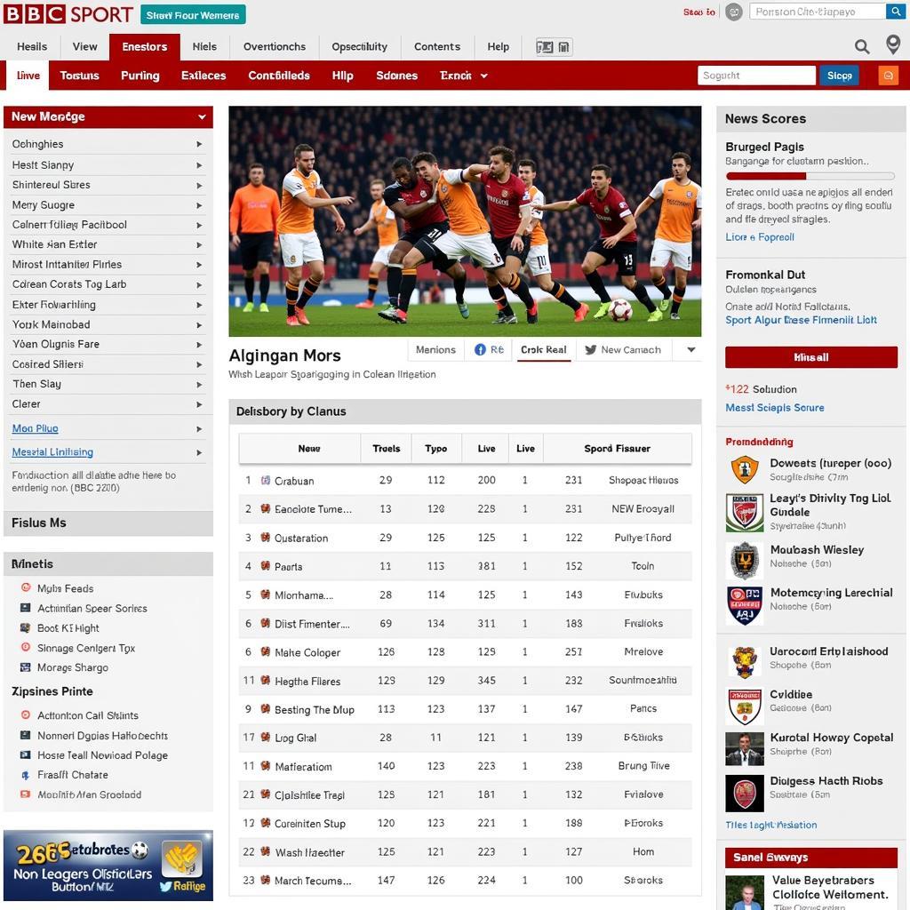 Trang web BBC Sport Non-League