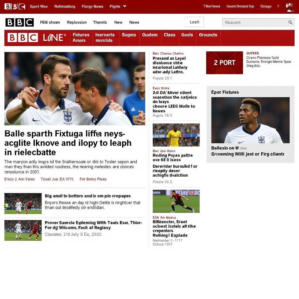 BBC Sport website England football section