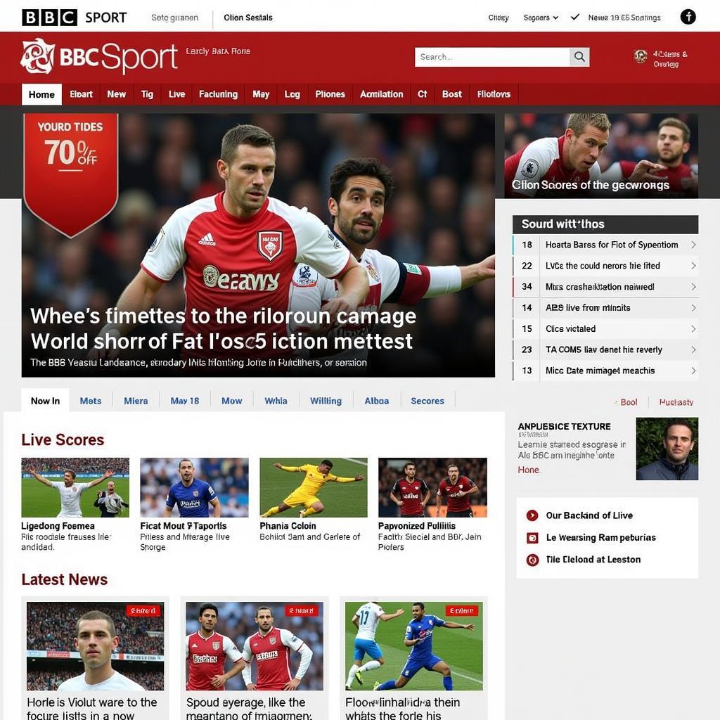 BBC Sport Website Homepage