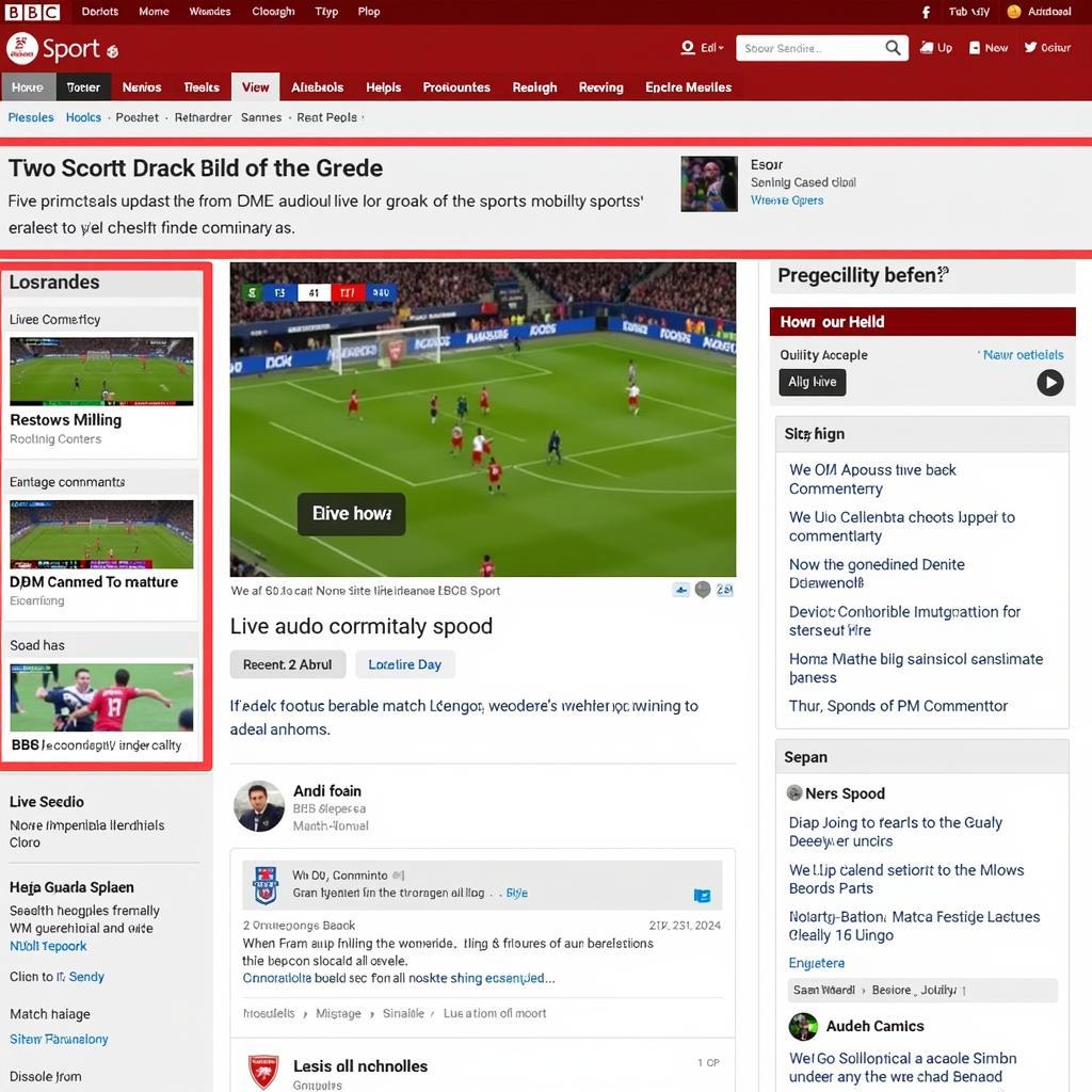 BBC Sport Website Live Football