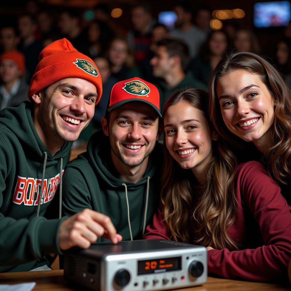 Beavers Football Fans Listening to Radio