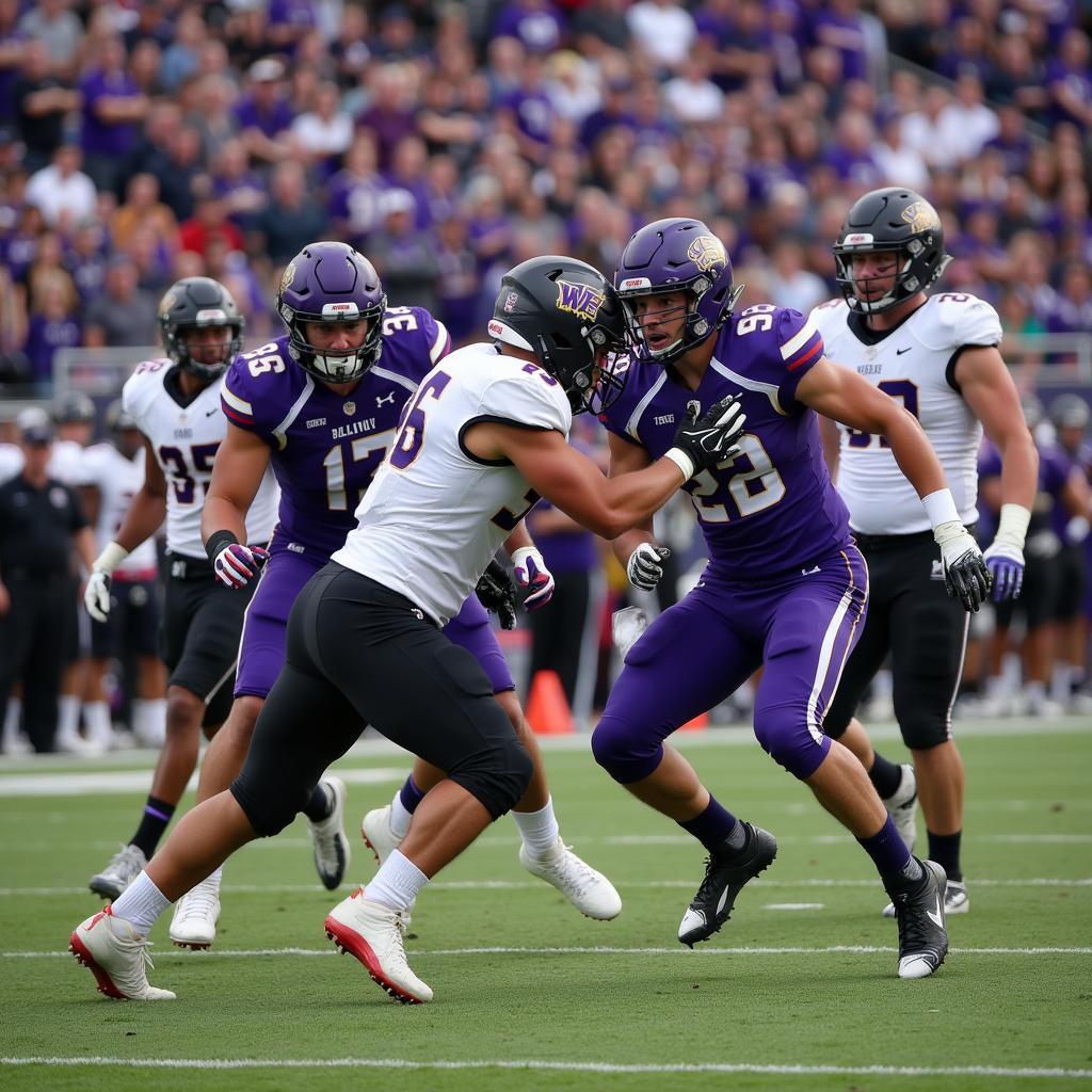 Bellevue West Football Team in Action