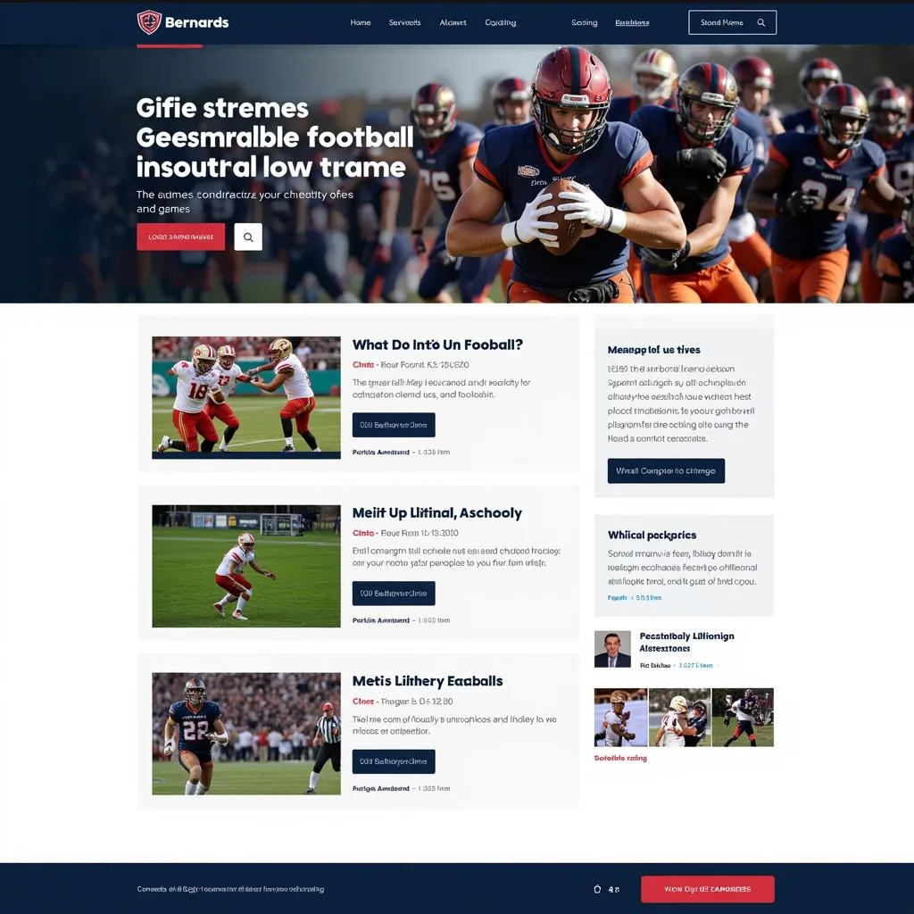 Website for Bernards Football Live Stream