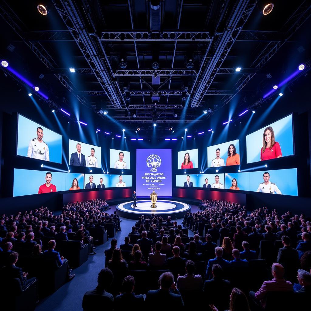 A panoramic view of the virtual Best FIFA Football Awards 2020 ceremony