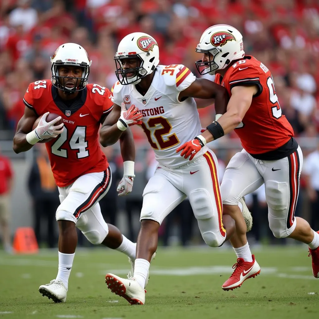 BGSU Falcons Football Players in Action