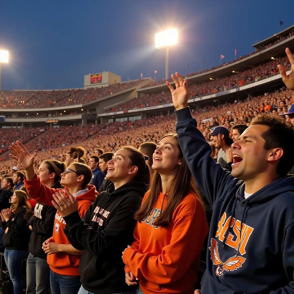 The lively atmosphere at a BGSU vs Zips football game