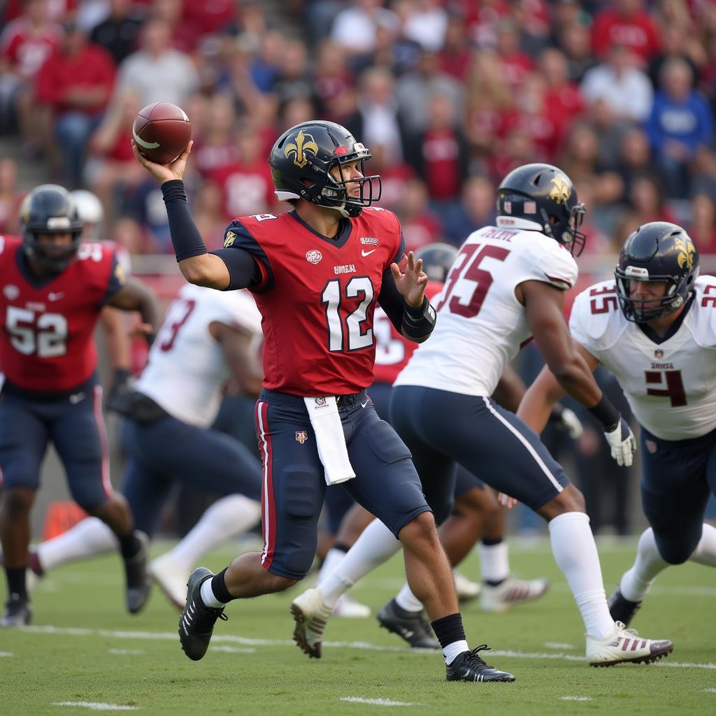 Bishop Dwenger Quarterback Throwing a Pass