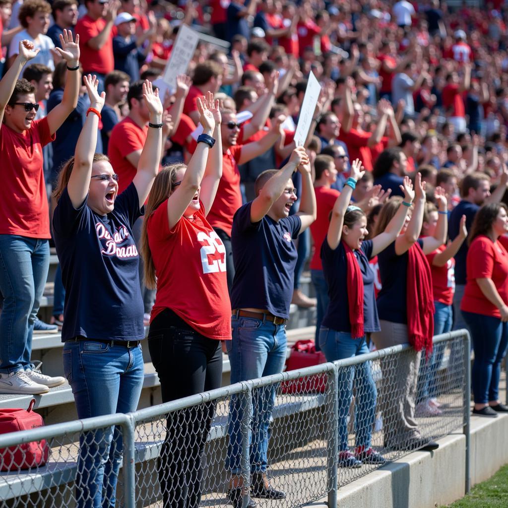 Blackman High School football fans celebrating a touchdown.