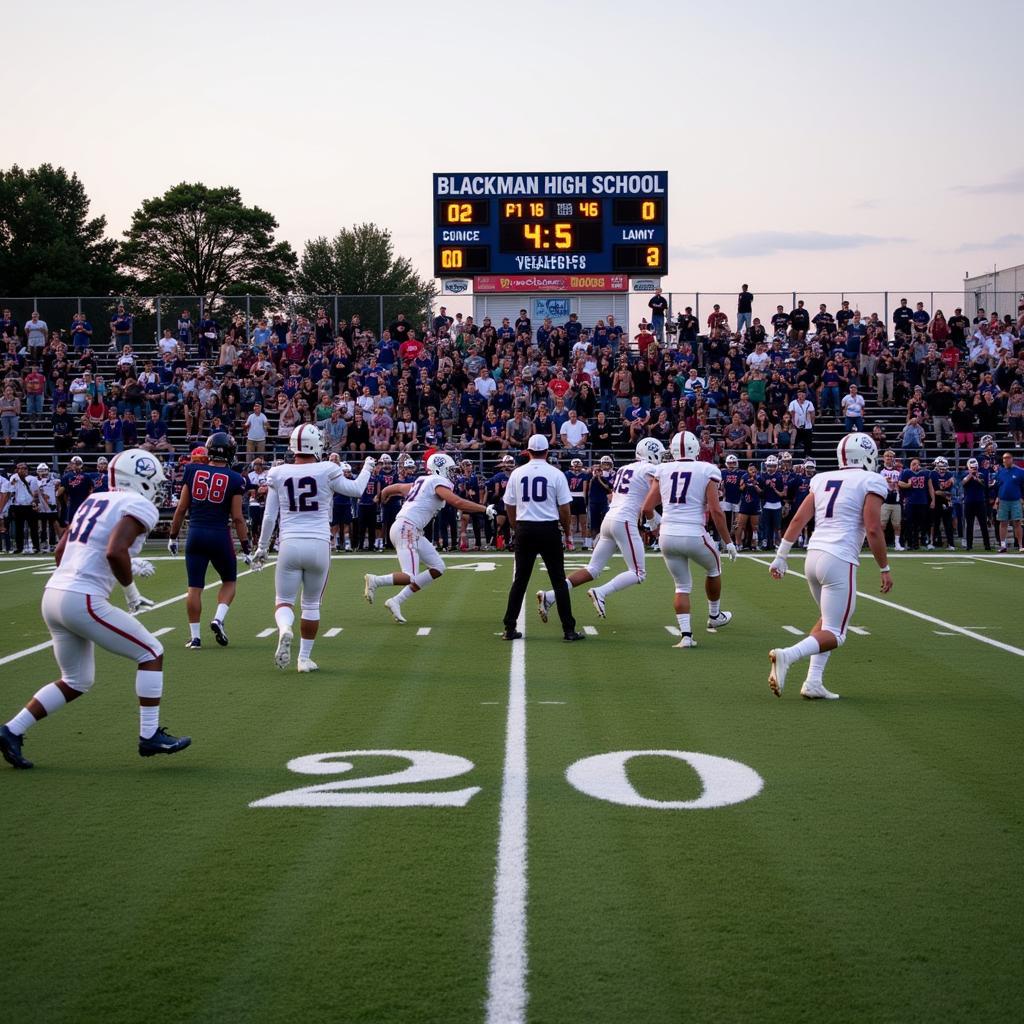 Blackman High School football game in action