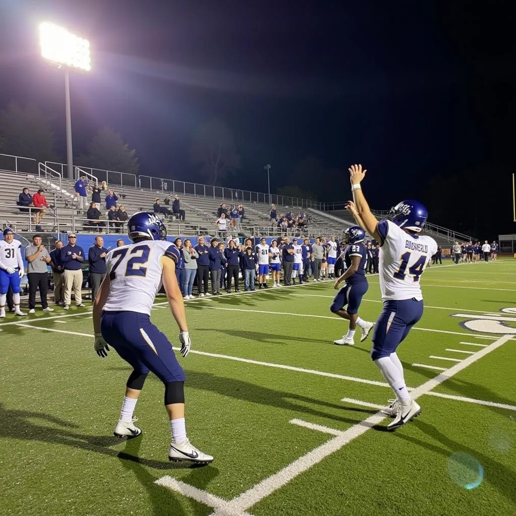 Bluefield High School football game action