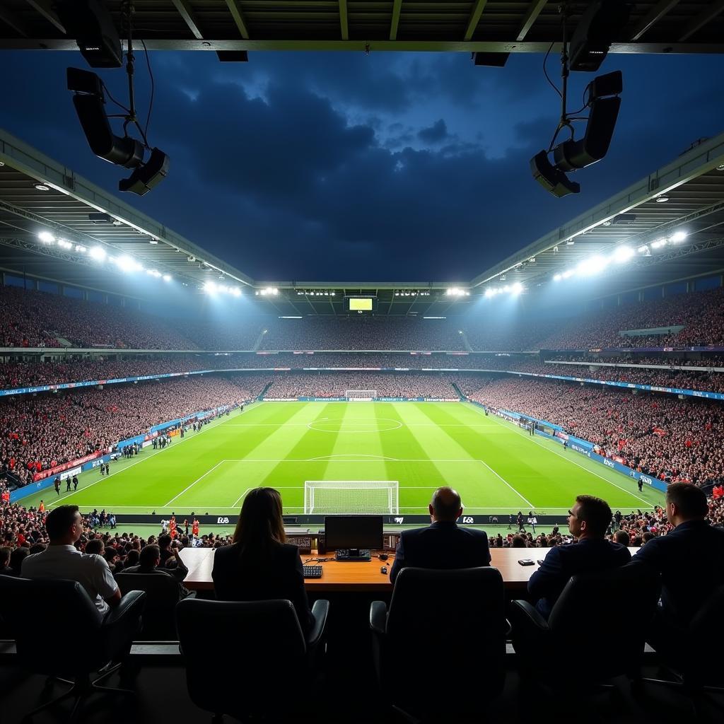 live-football-commentator-at-stadium