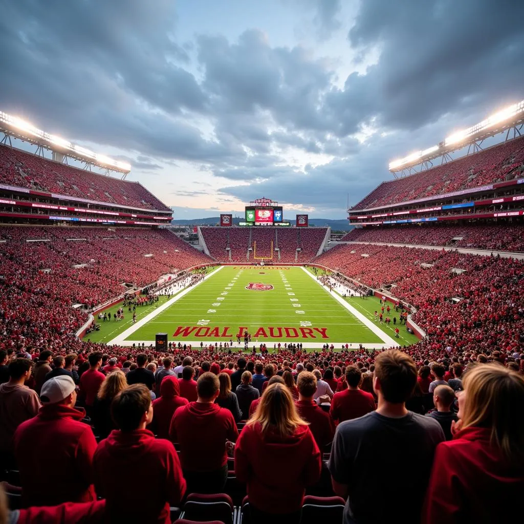 Boston College Fans Cheering at the Stadium