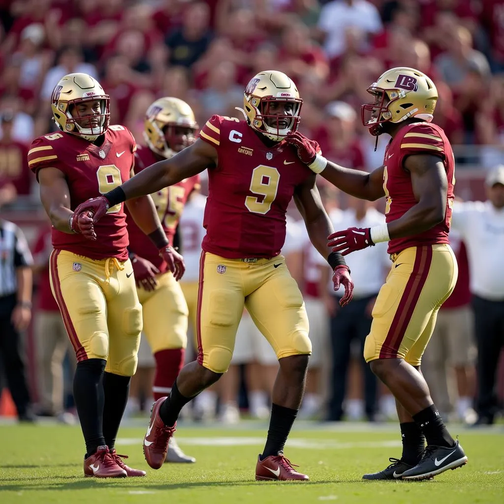 Boston College Football Players Celebrating