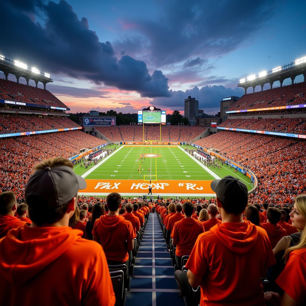 Bowling Green football fans cheering wildly in the stands