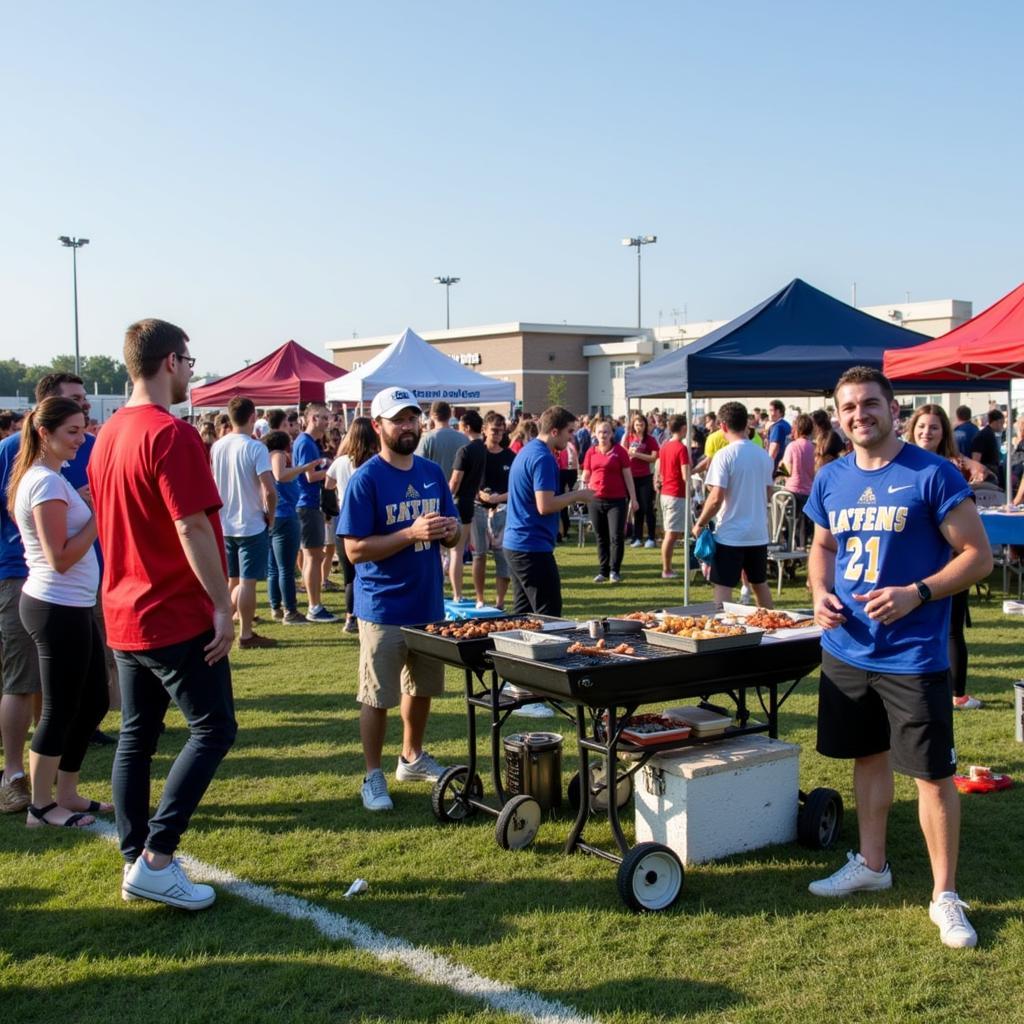 Brandon Valley Football fans tailgating before a game