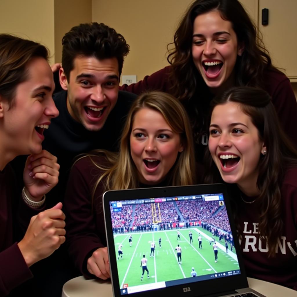 Brown University Football Fans Watching Live Stream