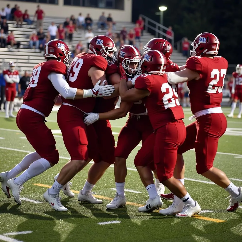 Bryant High School Football Team Celebrating Victory