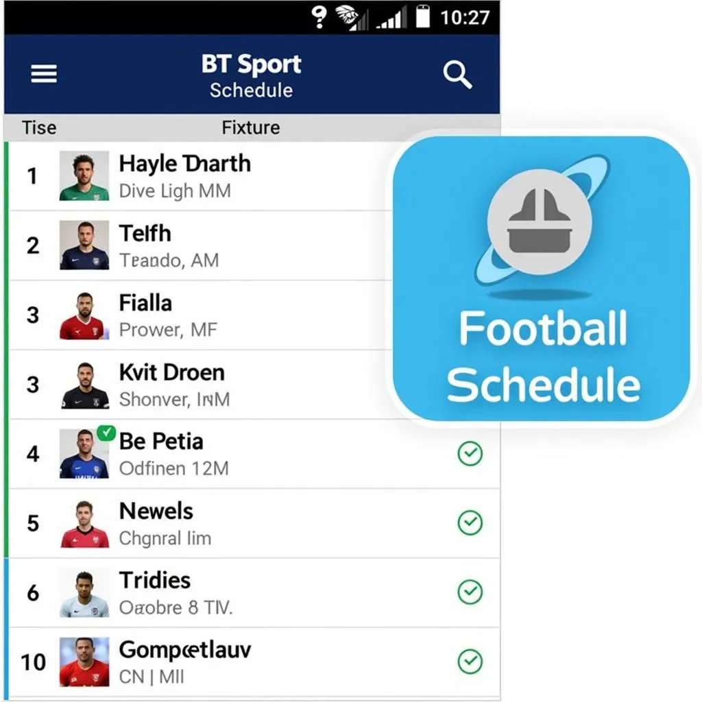 BT Sport Football Schedule App