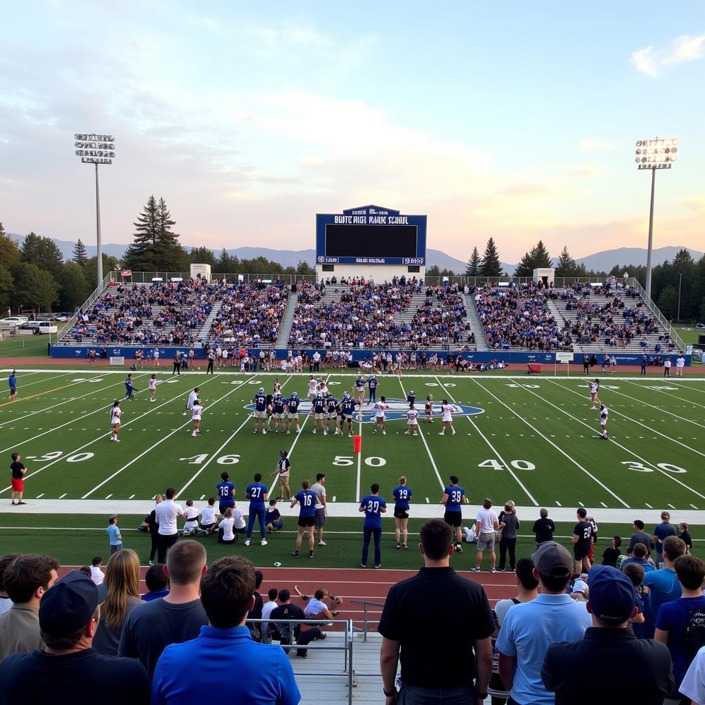 Butte High School football game in action