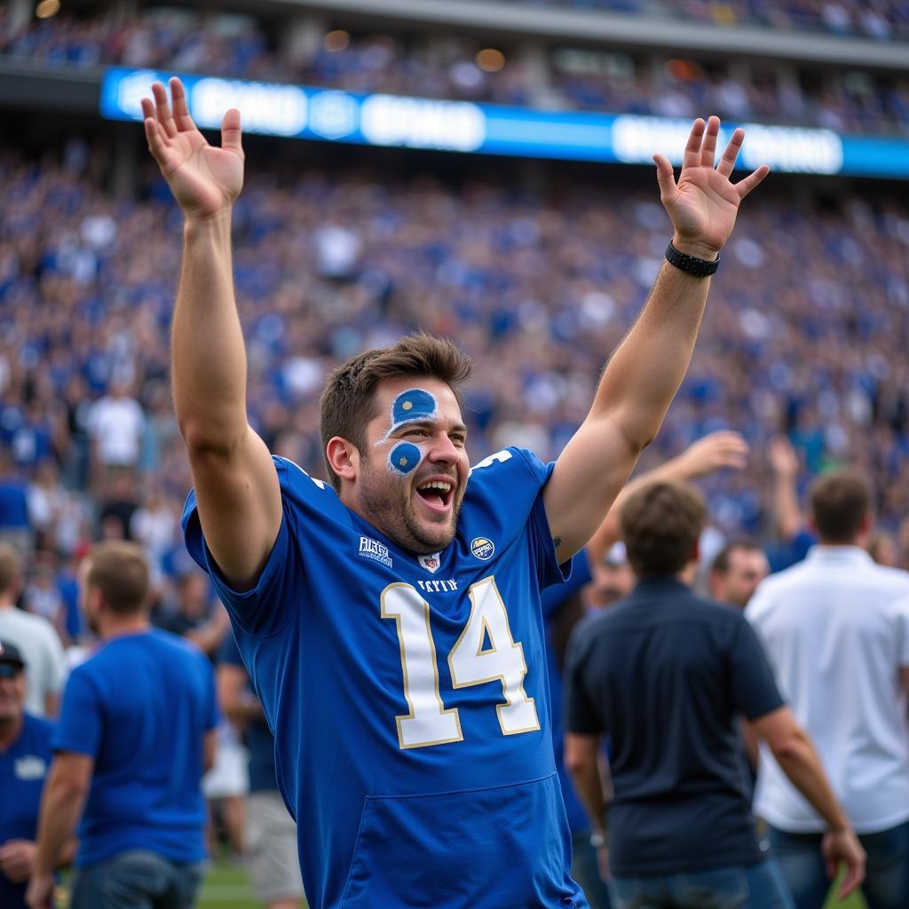 BYU Football Fan Celebrating