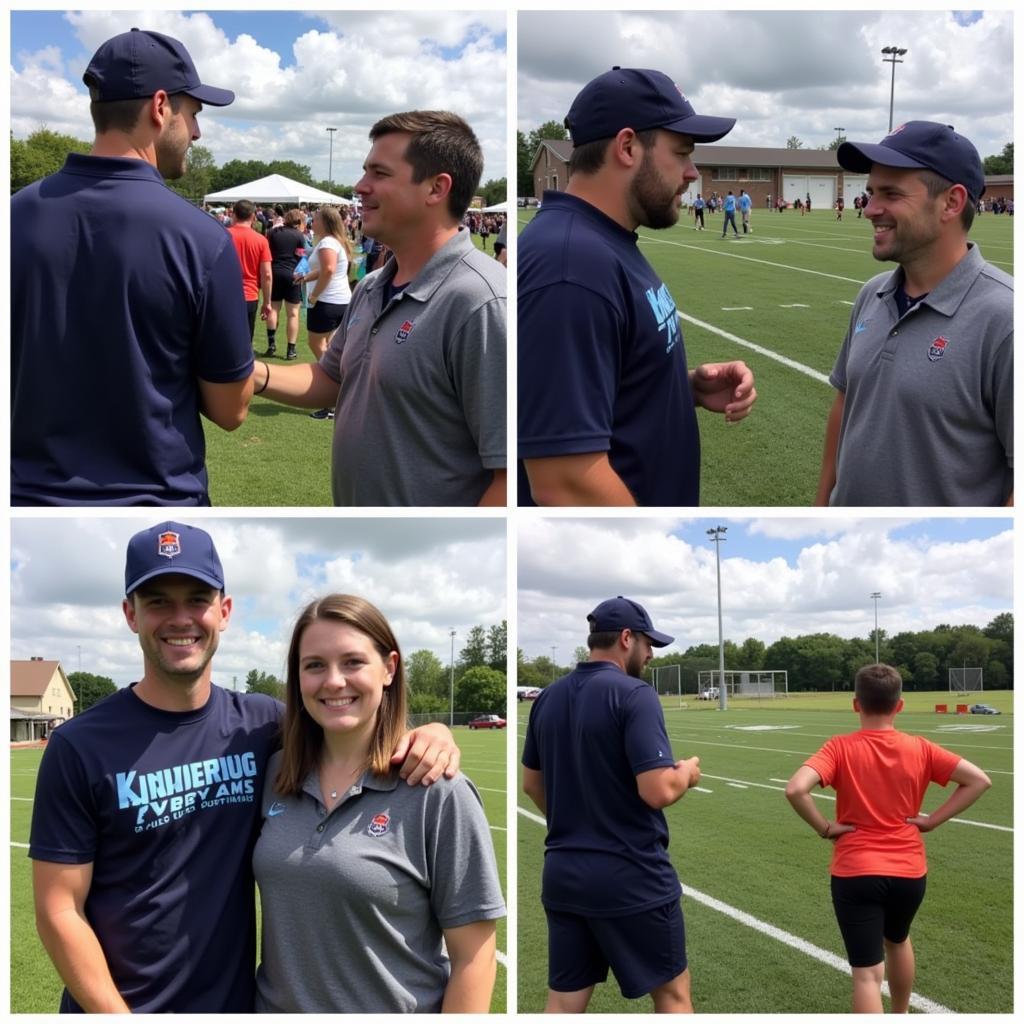 Football Players Engaging with the Community