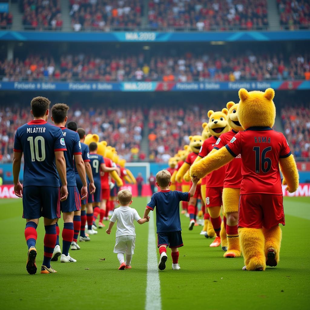 Players Entering Stadium at Opening Ceremony