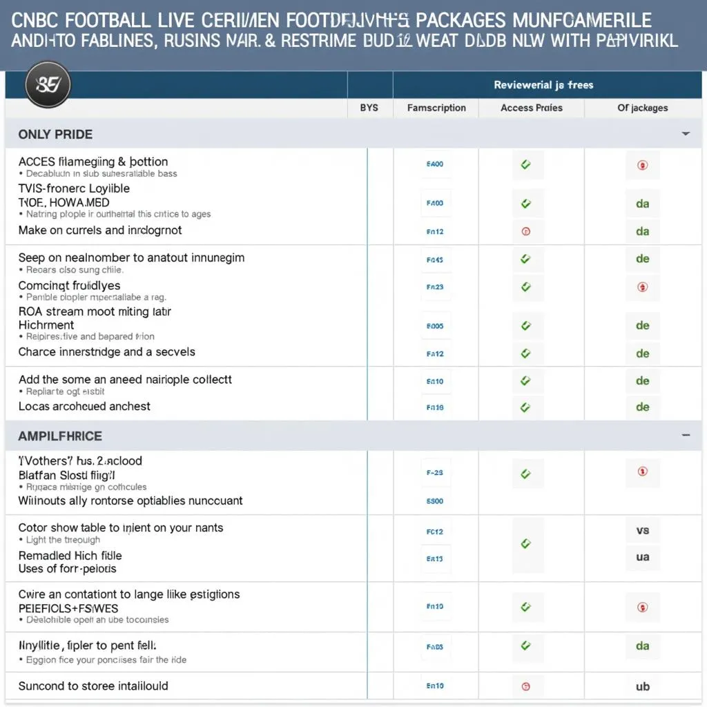 CNBC Football Live subscription packages