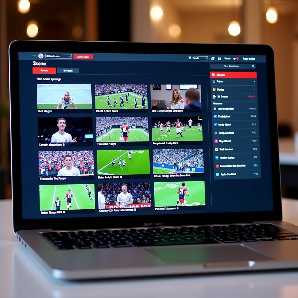 Free sports streaming websites on a laptop