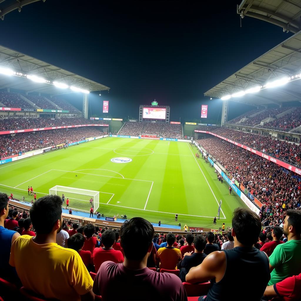 Fans cheer in a packed Salt Lake Stadium during a CFL 2019 match