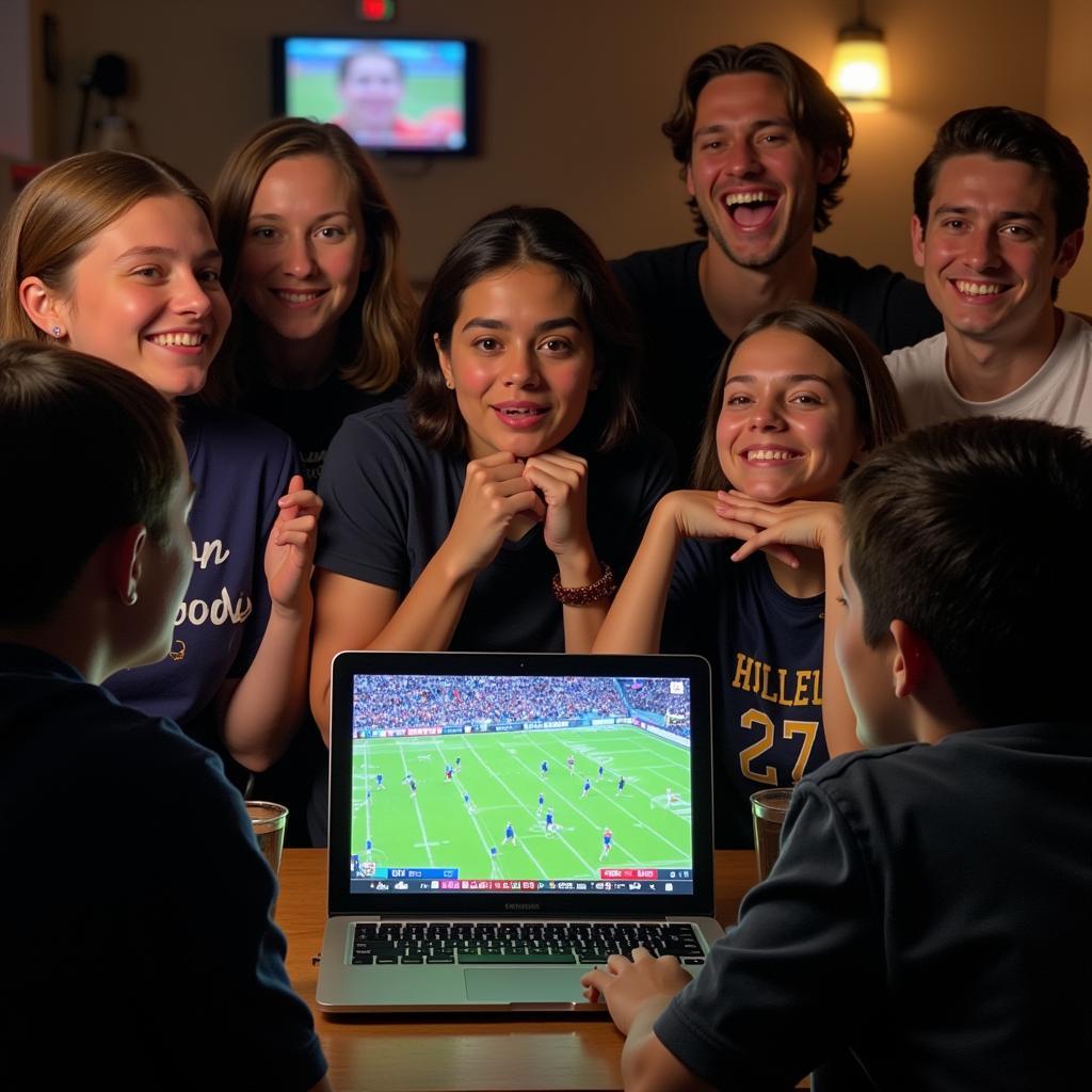 Cambridge Springs Football Fans Watching Live Stream