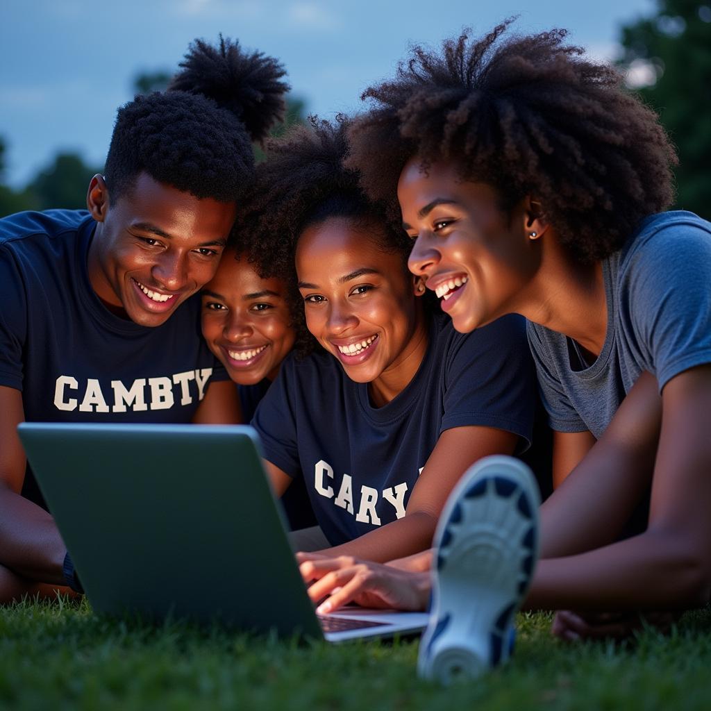 Camden County Wildcats fans reacting to a live stream