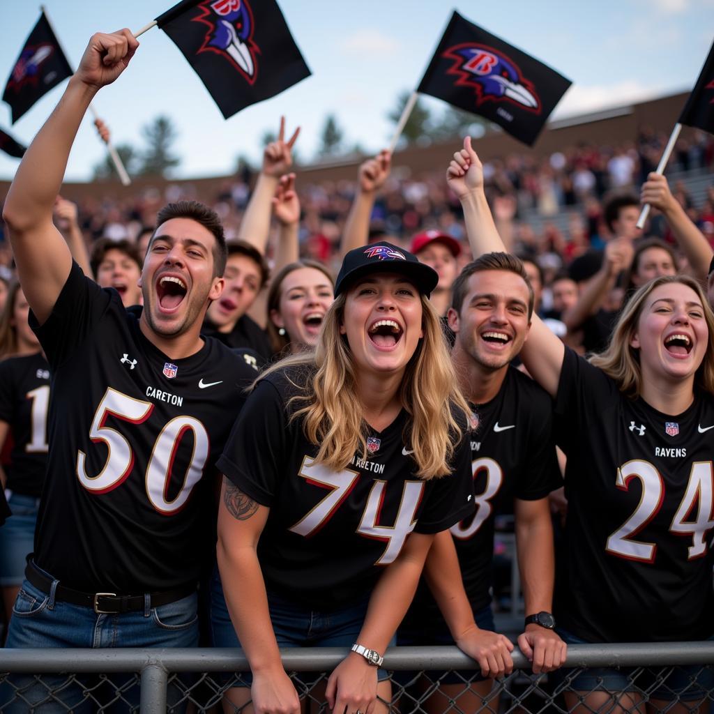 Carleton Ravens Football Fans Celebrating a Touchdown