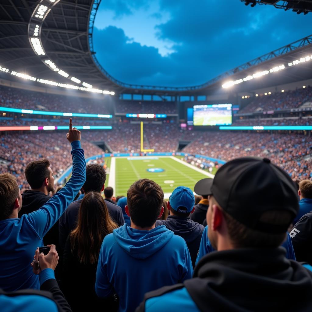 Carolina Panthers Fans Cheering at the Stadium