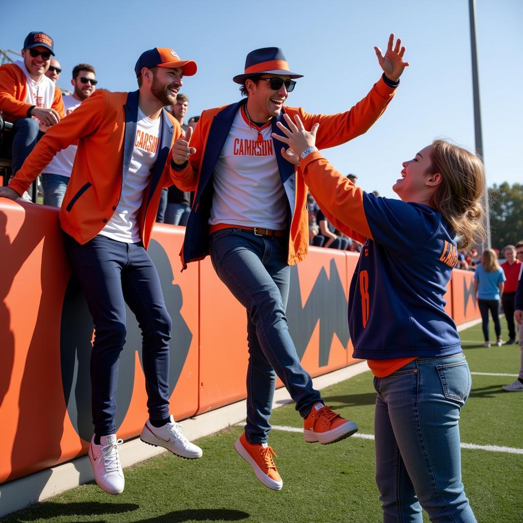 Carson Newman Football Fans Celebrating Touchdown