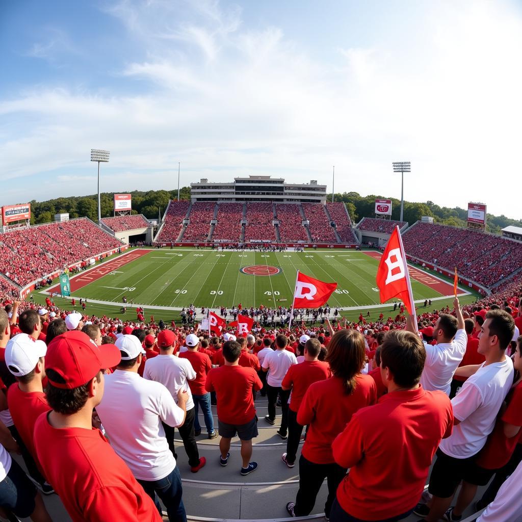 Carthage College football fans cheering in the stands