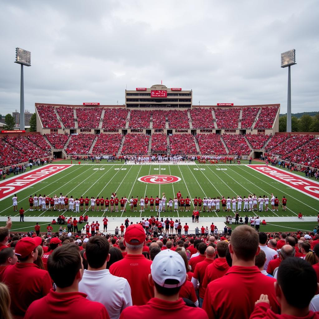 Carthage College football game in action