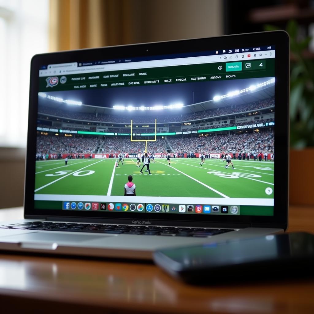 Cary Grove Football Live Stream on Laptop