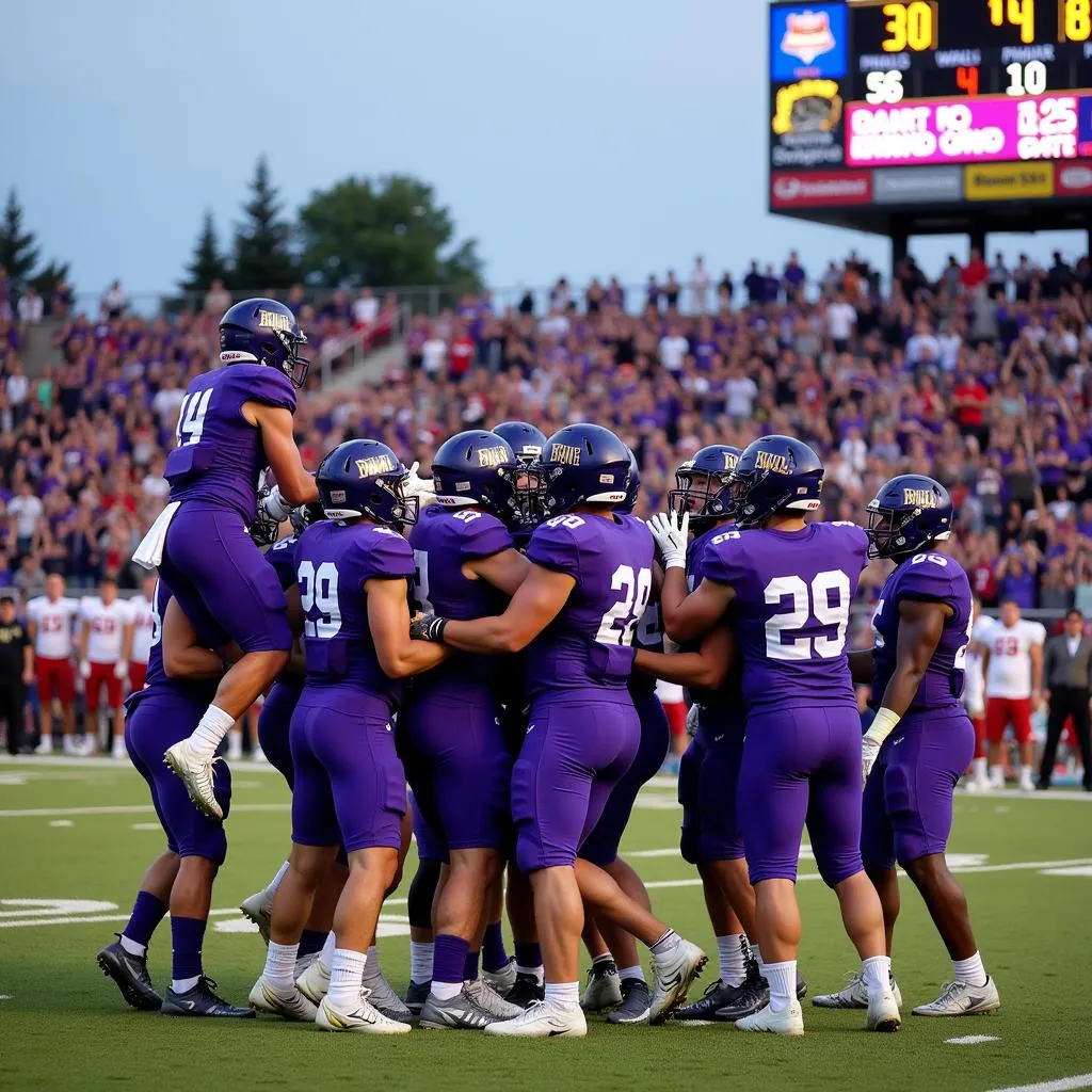 Bishop Guilfoyle Football Players Celebrating Victory