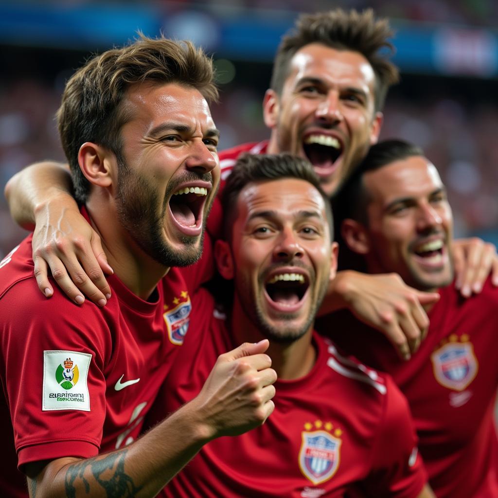 Euro Players Celebrating Goal