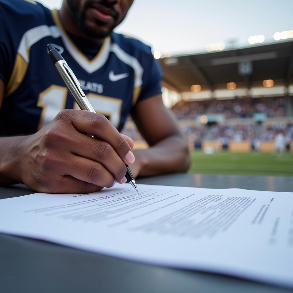 Football Player Signing Contract