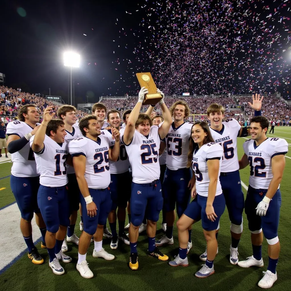 CBHS Football Team Celebrating Championship Win in 2018