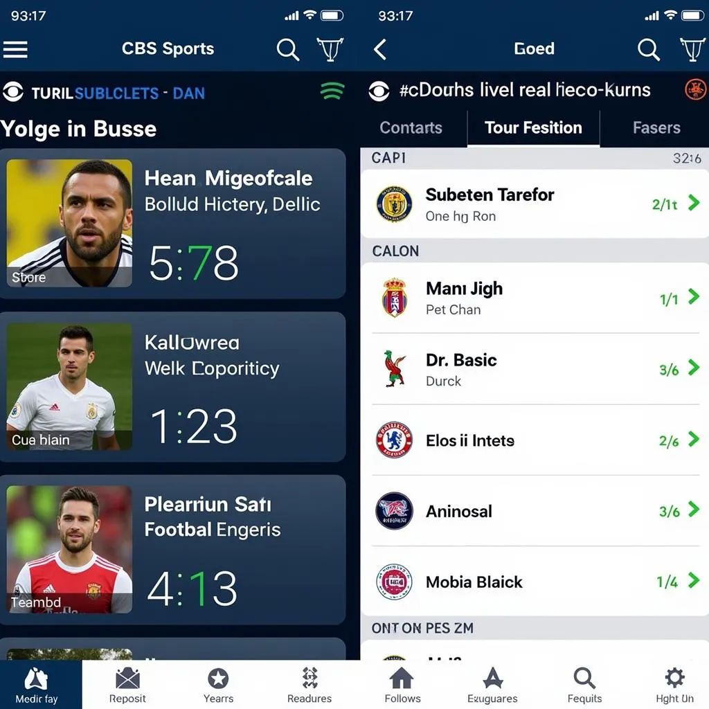 CBS Live Football Scores App