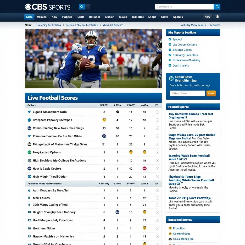 CBS Sports Website Live Football Scores