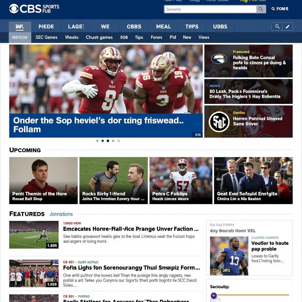 CBS Sports Website SEC Football Section