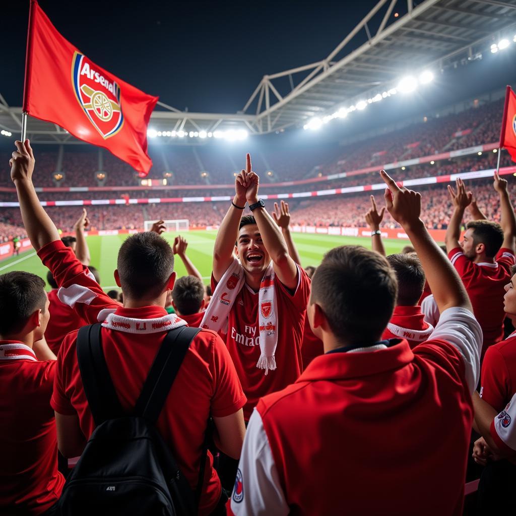 Arsenal Fans Celebrating Victory