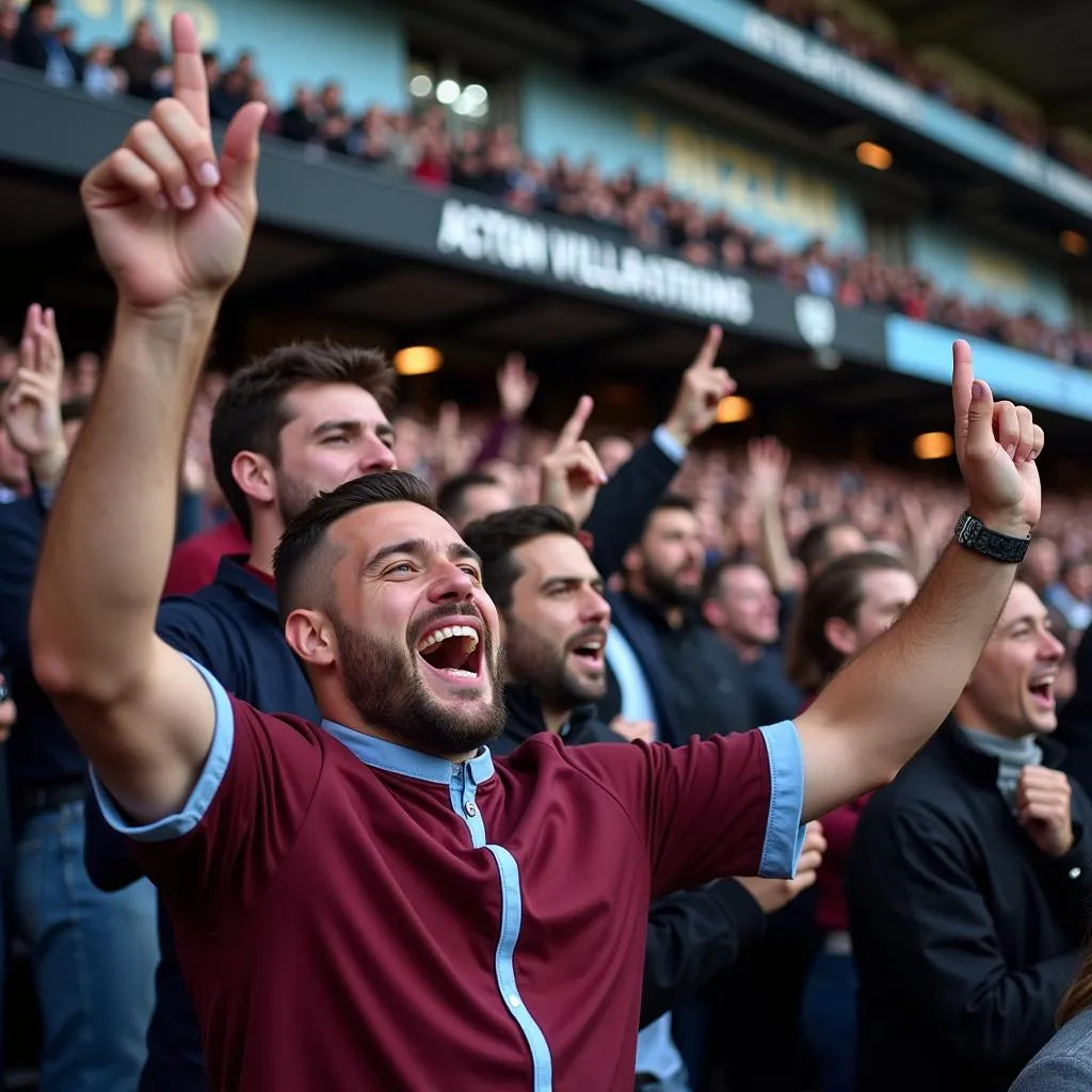 Aston Villa Fans Watching a Match