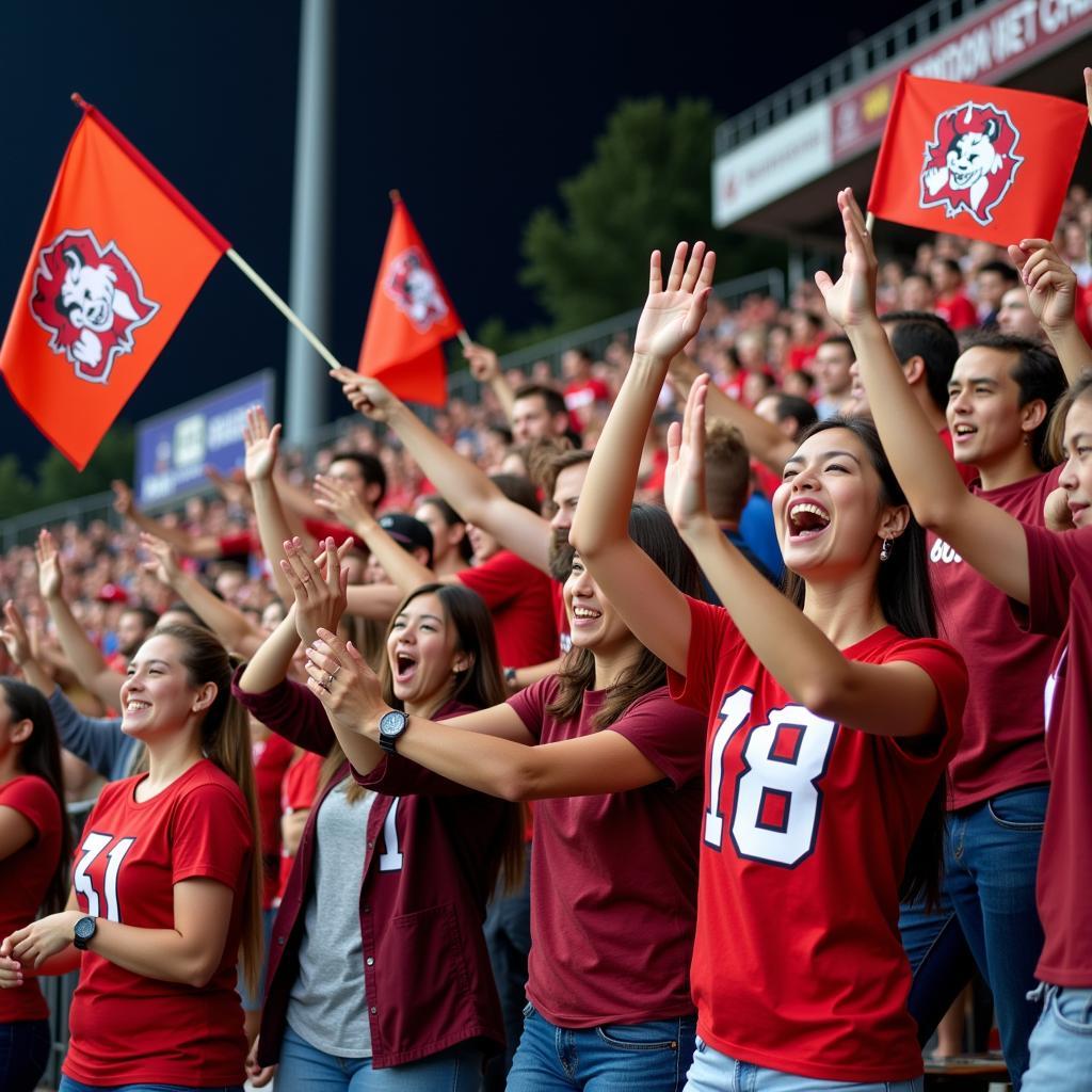 Cedartown GA football fans cheering for their team